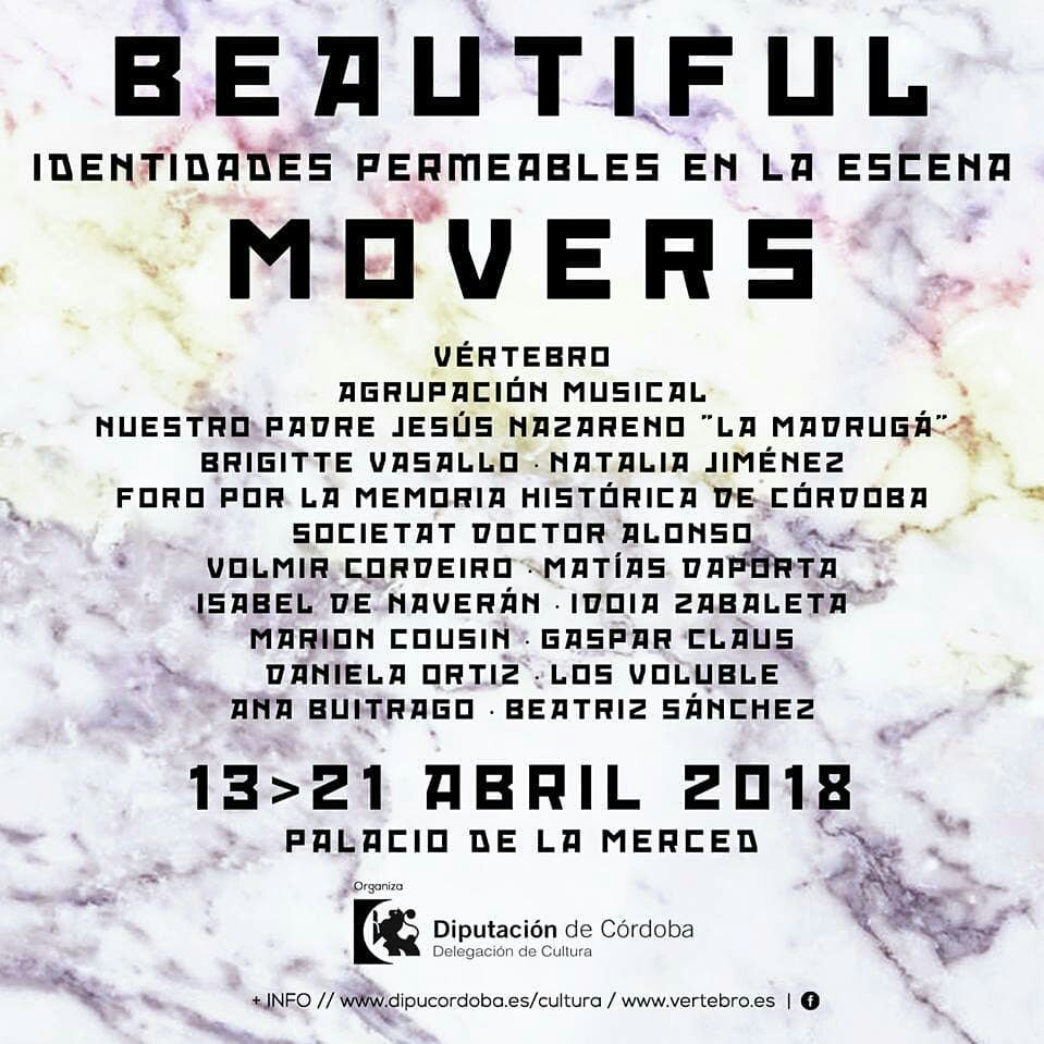 telegramacultur's tweet photo. @voluble llevarán #Borderhack a #BeautifulMovers: 'Identidades Permeables en la Escena' 
Sábado 21/4 · 22:00h |@dipucordoba  · Patio Barroco #Córdoba
 https://t.co/EyixL3d2Ah #Vértebro @teatrontweets https://t.co/wMvBKOAJtI