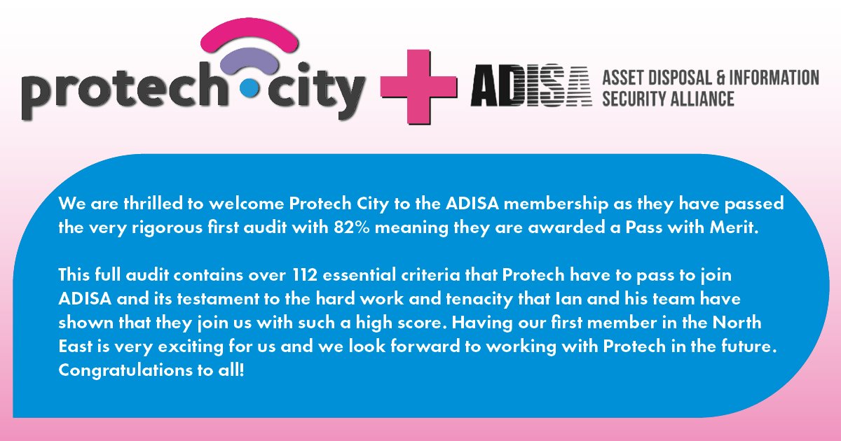 protechcityuk's tweet photo. Protech City are very proud to be the first North East based company to become @ADISATweet accredited.

This is what Lisa Mellings of ADISA had to say. https://t.co/Ba3gDB8V2E