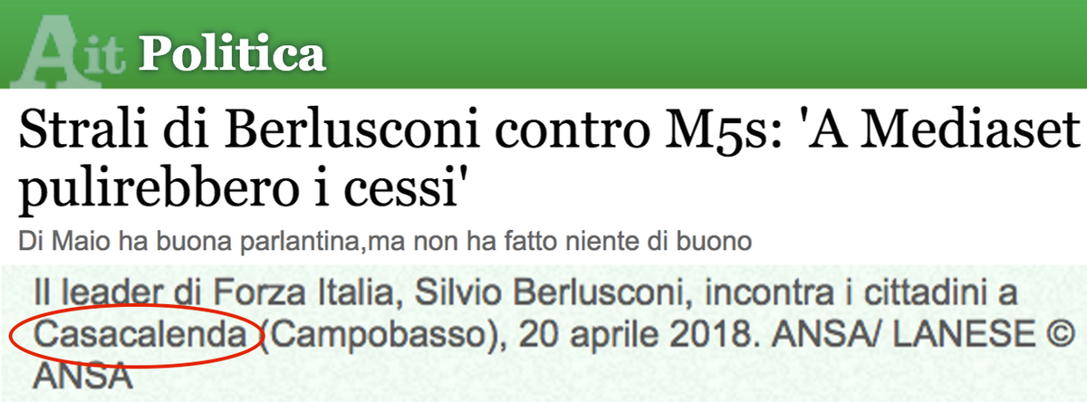 Smentisco de aver mas encontrado en mi casas Berluochet, cabròn! Casacalenda es una casas de el pueblo! Ultimos avanpostos de resistencia!
Hastag la victoria, siempre!

#Berlusconi #20aprile