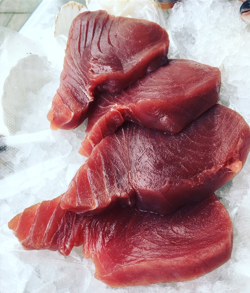 Stunning sashimi grade tuna available from our fishmongers today. Perfect for sushi, salads &amp; the BBQ. #tuna #BristolFood #bristol