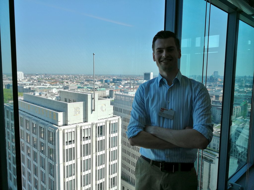 mcvDijk's tweet photo. @dena_news brought me in great places this week with their tours. The top of the DBtower is certainly one to remember. Many thanks for showing me the driving forces of industry of the #energiewende! #betd2018 https://t.co/Sv2E8a9dag