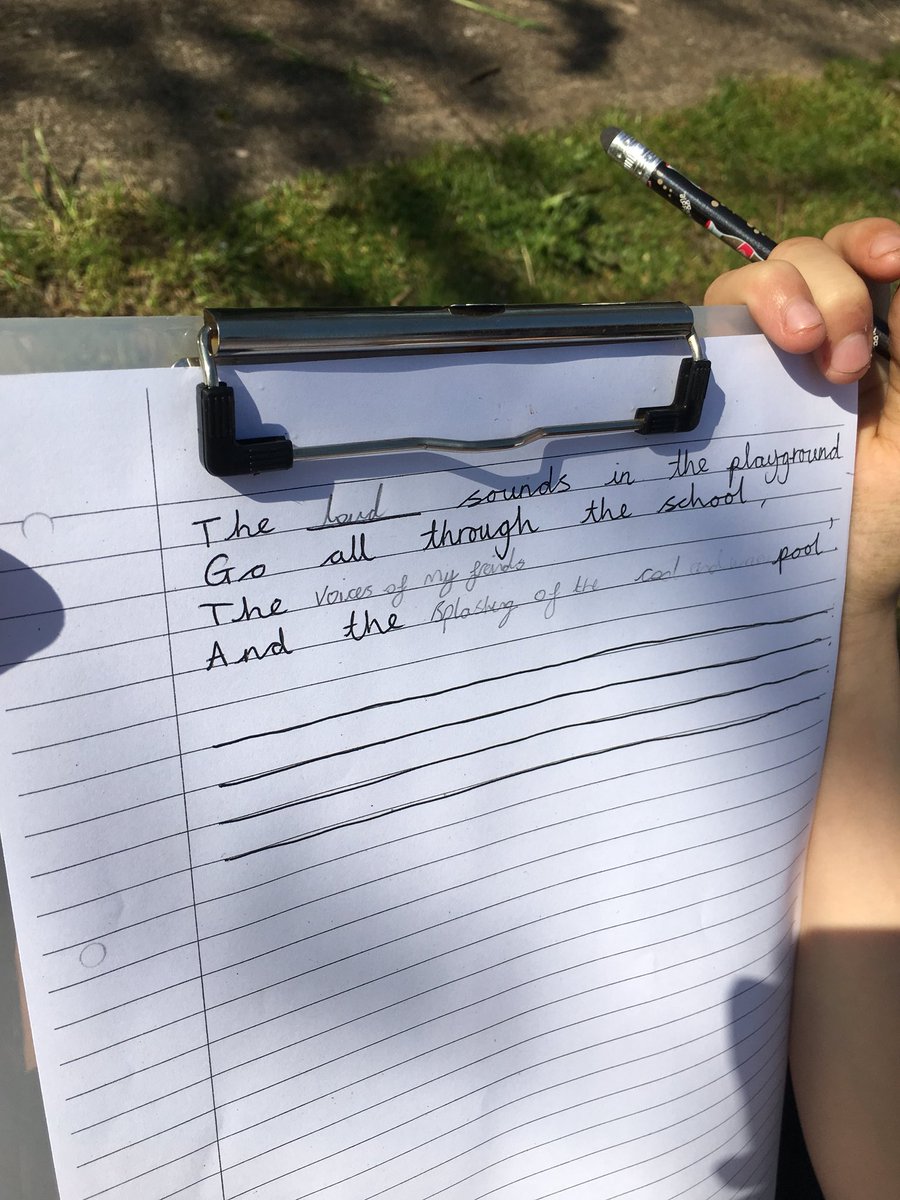 We’re writing some poetry outside this afternoon about the sounds we can hear in the playground 🤗