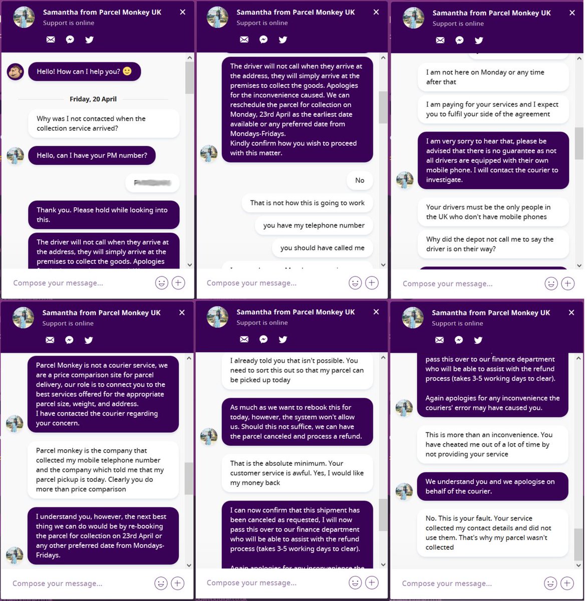 parcel monkey no printer