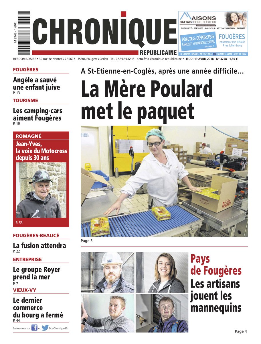 ComquestGO's tweet photo. Merci à La Chronique Républicaine et Ouest-France pour leur couverture de la campagne FFB Pays de Fougères #ComquestRP https://t.co/6iXz19xzG4