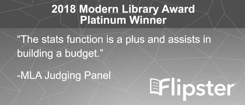 EBSCO's tweet image. Learn why #Flipster won Platinum at the 2018 MLAs from @LibraryWorks. bit.ly/FLmu42018 #ModernLibraryAwards #digitalmagazines