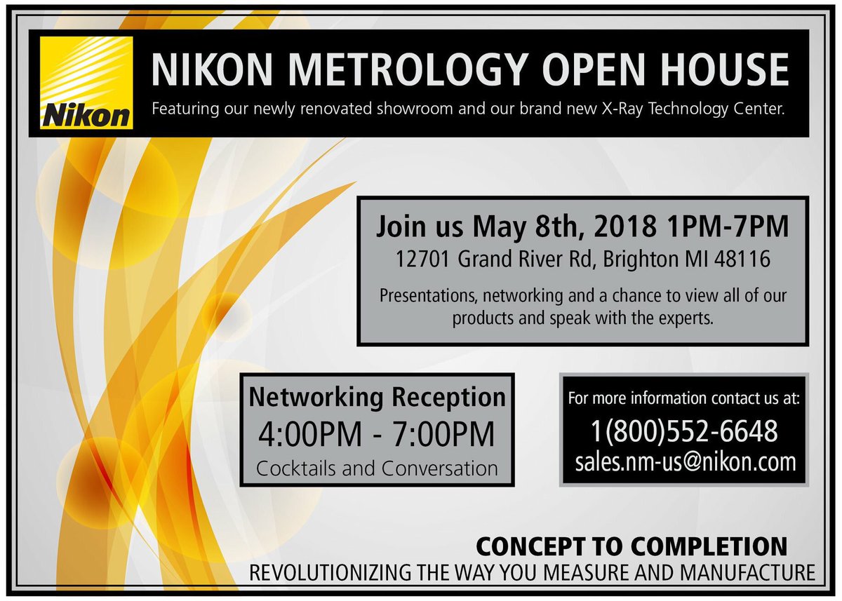 dcfreimark's tweet photo. Save the date! Nikon Metrology will be having an open house on May 8th at our newly renovated facilities in Brighton. Follow the link to RSVP for this event. https://t.co/lqAMzaBScq https://t.co/AgmTX6UrNE