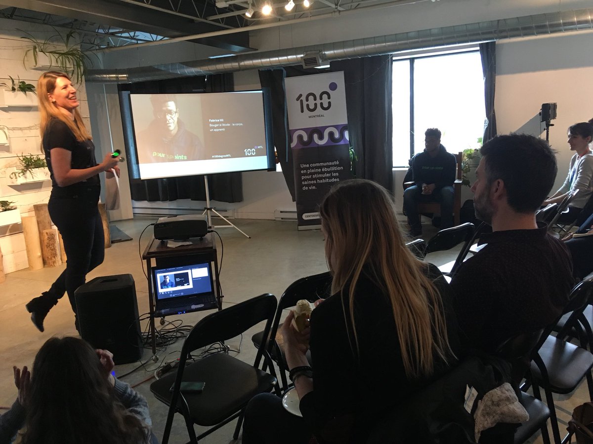 vvivier's tweet photo. Conférence @100_degres Bouger à l’école avec @fabricevil! Une belle gang en présence! @QUEBECENFORME https://t.co/kDN2jqxfx1