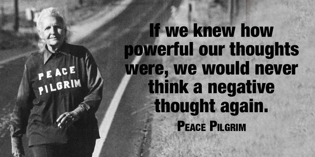 Vastlaura's tweet photo. If we knew how powerful our #thoughts were, we would never think a negative thought again.
~ Peace Pilgrim #quote 

#meditation #inspiration #motivation #learning #thinkbig #attitude #FridayFeelings #weekend #weekendvibes https://t.co/ROD4FxM2eV