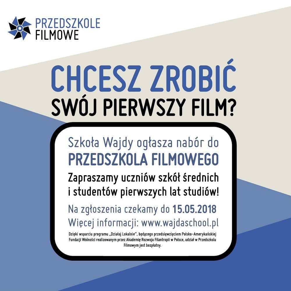 Przedszkole Filmowe​ - zacznij już teraz! 🎥🎓

Więcej informacji o rekrutacji i formularz zgłoszeniowy można znaleźć tutaj: wajdaschool.pl/przedszkole-fi…