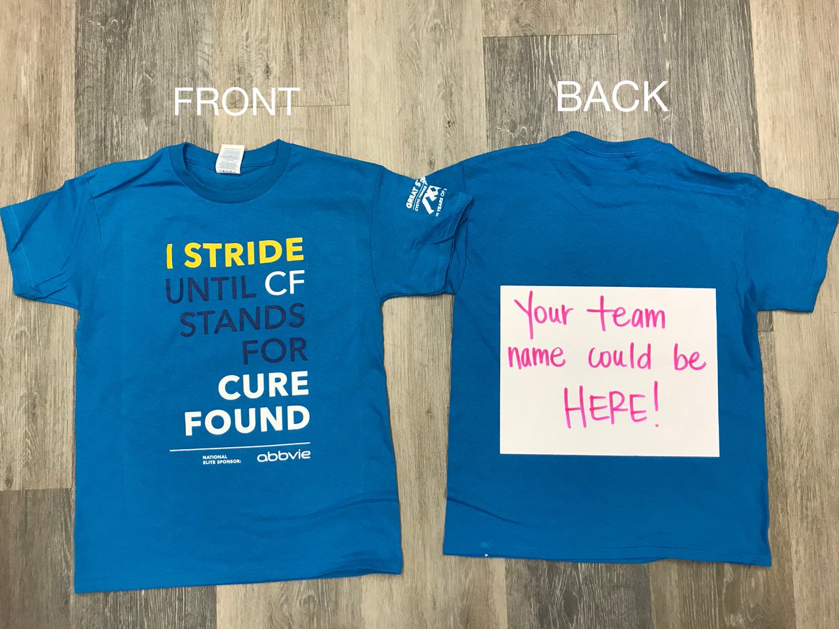 CFF_NENY's tweet photo. Today is day 5 and the final day of Great Strides Challenge Week! 
As a team, raise $300+ between Monday and Friday and your team will be recognized on the back of the official Great Strides t-shirt! https://t.co/wUTsHMdsR0