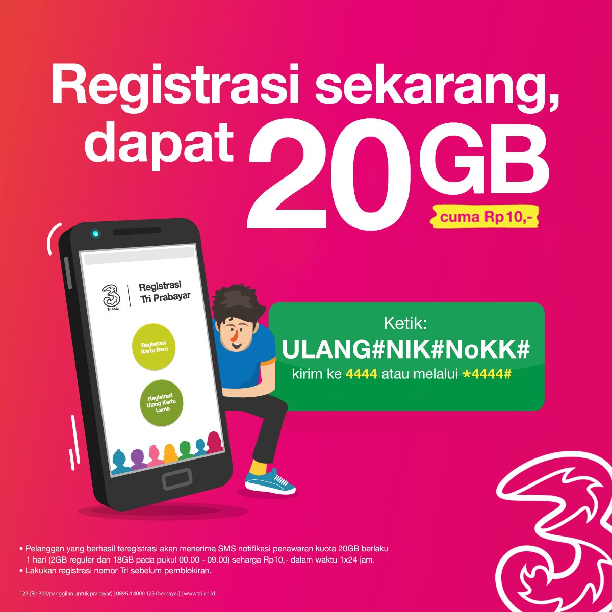 3 Indonesia على تويتر Registrasikan Nomor Tri Kamu Sekarang