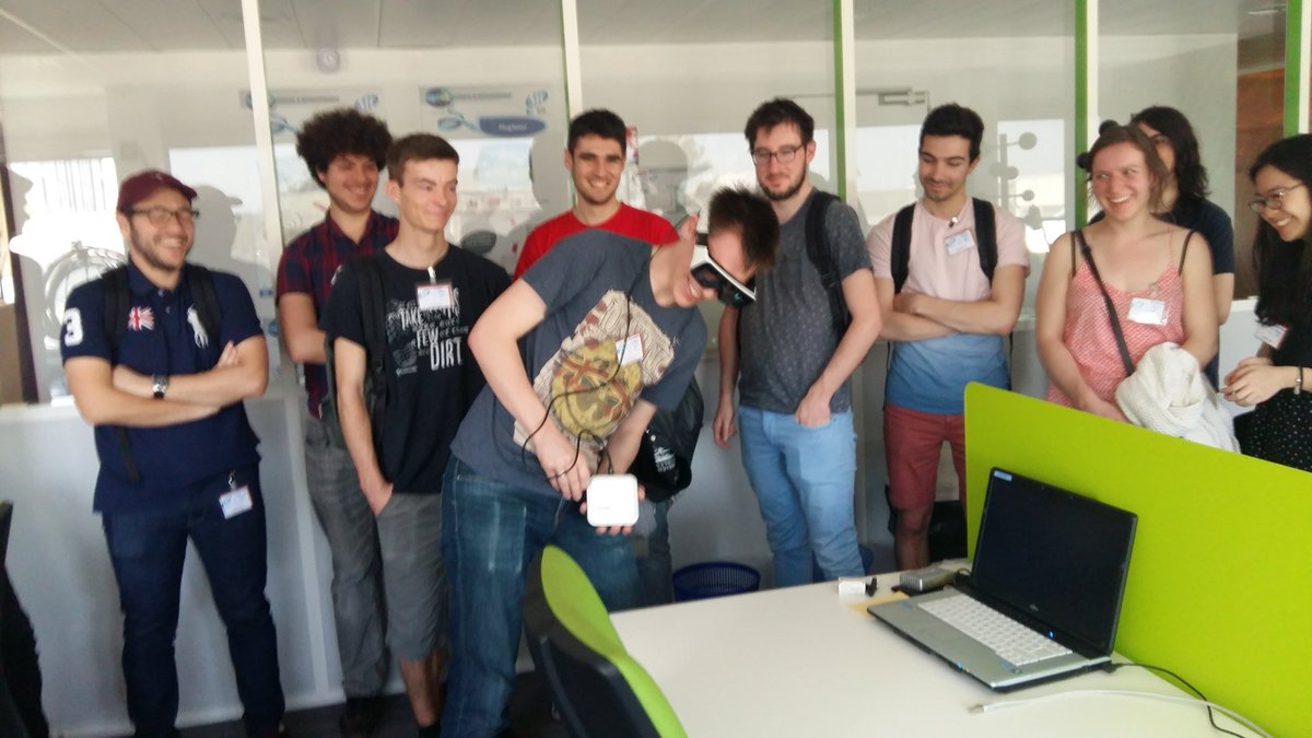 ClementKetch's tweet photo. Les étudiants @INP_ENSEEIHT  testent la réalité augmentée chez @SIISudOuest #innovation https://t.co/XaeYD4MJtJ