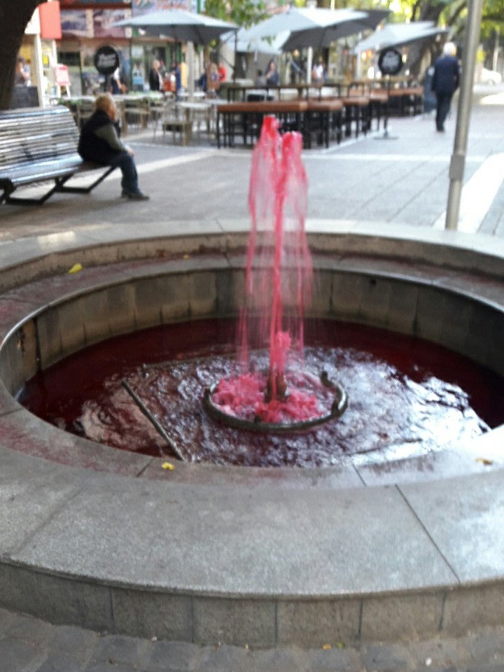 Fuente de vino en mi ciudad #MENDOZA