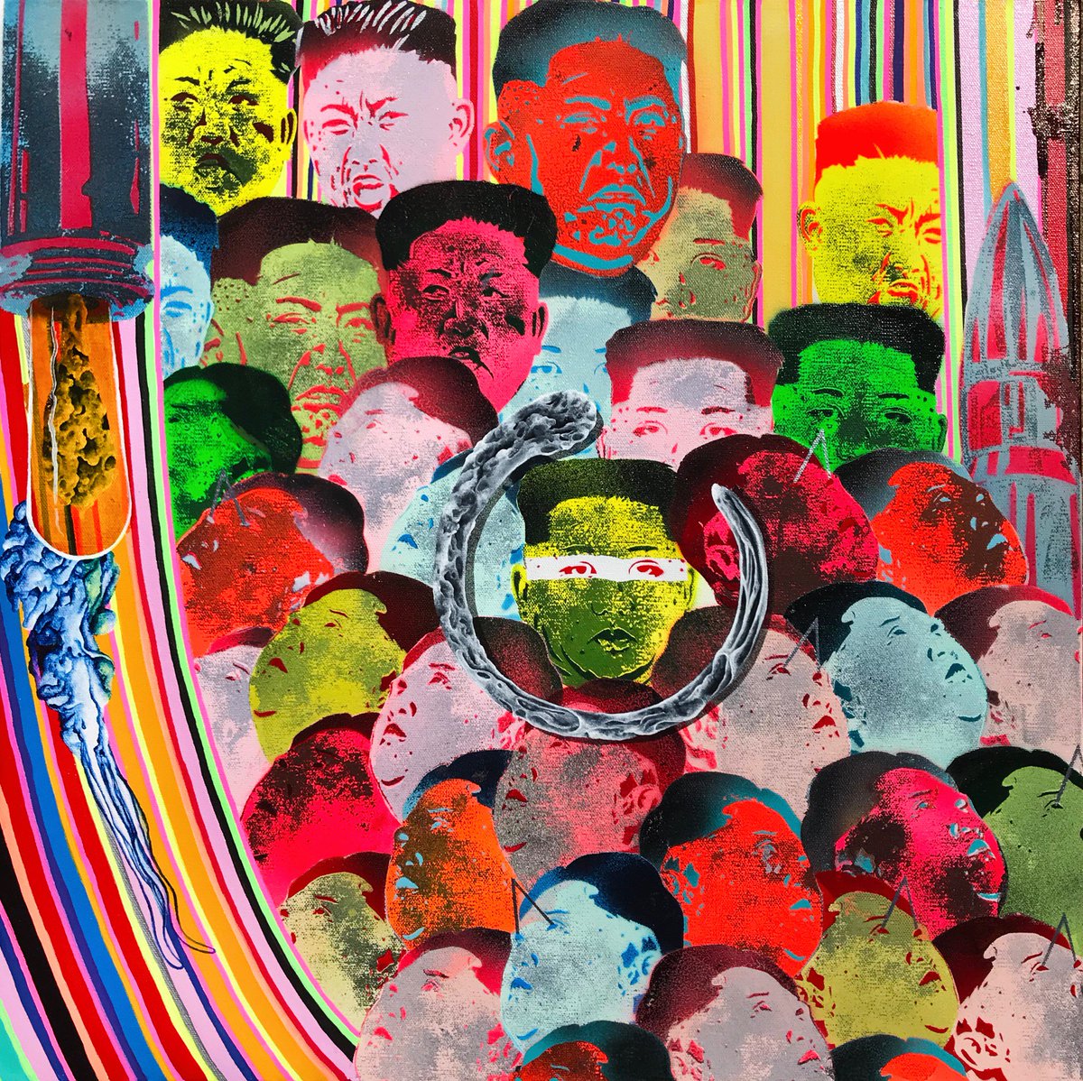 cjhungerman's tweet photo. Myself &amp; @dsans1 where invited to exhibit @LubeznikCenter for the Andy Warhol: Icon &amp; Influence show with @chriscosnowski and @robyndayphotograffit July 6th ...this is one of 4 pieces I am showing... Kim Jung Un...oh yeah and there will be 50 Warhol works on paper https://t.co/aVWtapDM2K