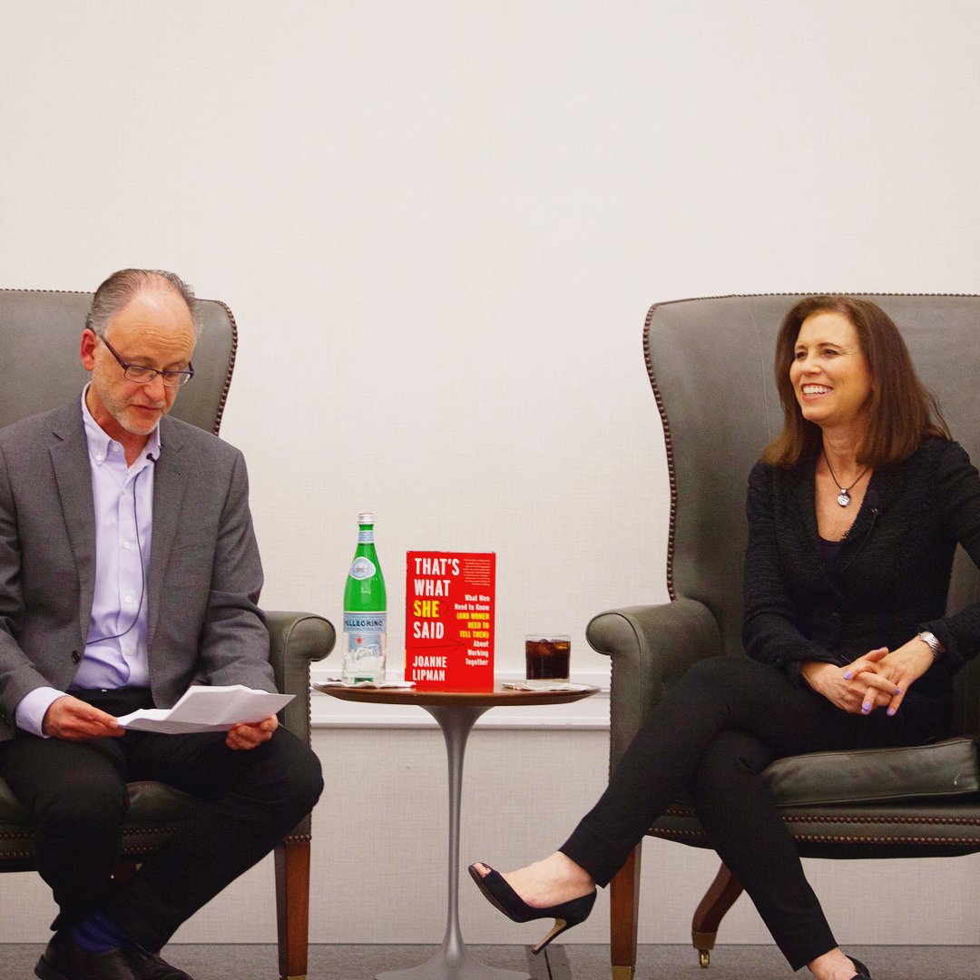 TuckSchool's tweet photo. The Initiative for Women Symposium started strong last night with a great conversation about gender dynamics in the workplace featuring @joannelipman! Follow along on the Tuck Instagram today as the #I4W2018 co-chairs share more highlights! https://t.co/TOrLjPBbas #TuckForWIB https://t.co/Nt7UDqhlMJ