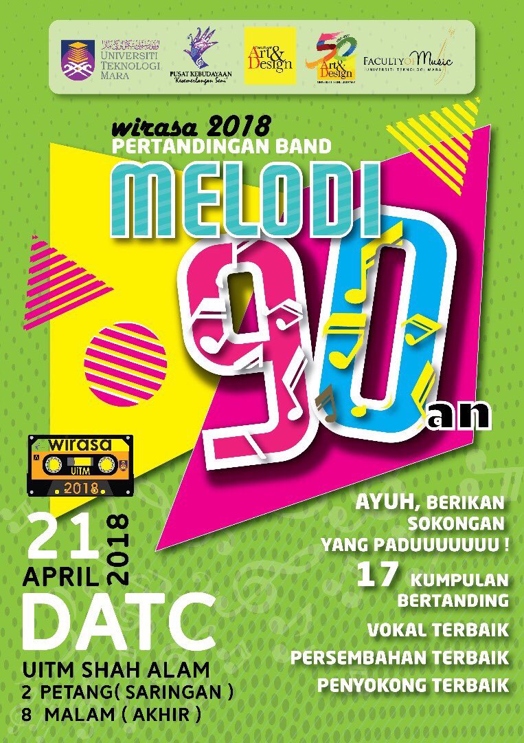 danialffila's tweet photo. To all FSPU-ERS UiTM Shah Alam, do come and support our faculty's music band tommorow at DATC! Its FREE! NO NEED TO BUY A TICKET! @smffspu
#teamfspu
#fspu4lyfe
#wirasa2018 https://t.co/y7wnKrK4HL
