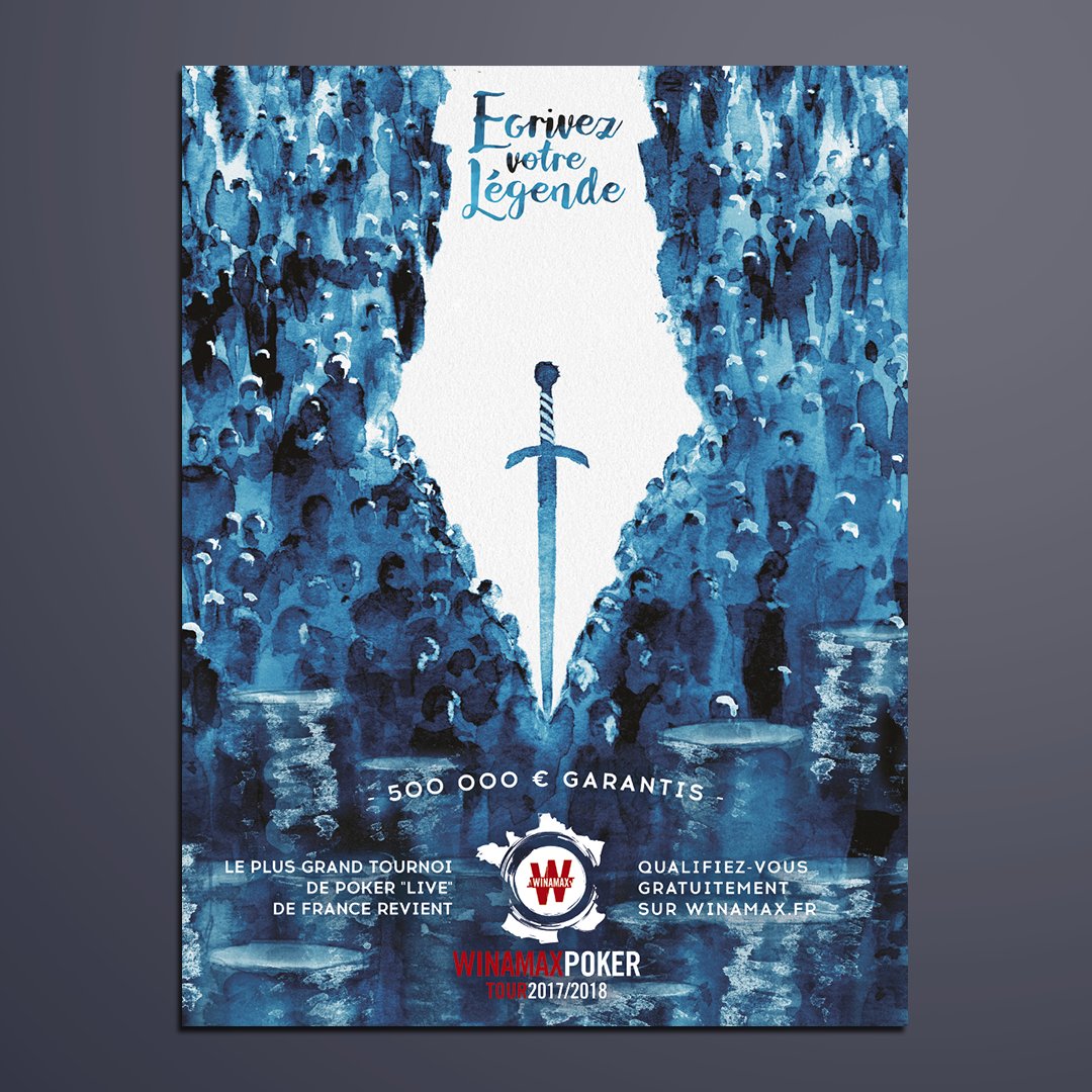 SoixanteSeize's tweet photo. Back to 2017 avec la campagne @Winamax #Wipt #ecrivezvotrelegende 
Illustration : Ossein Borojeni https://t.co/JilssgulZf
