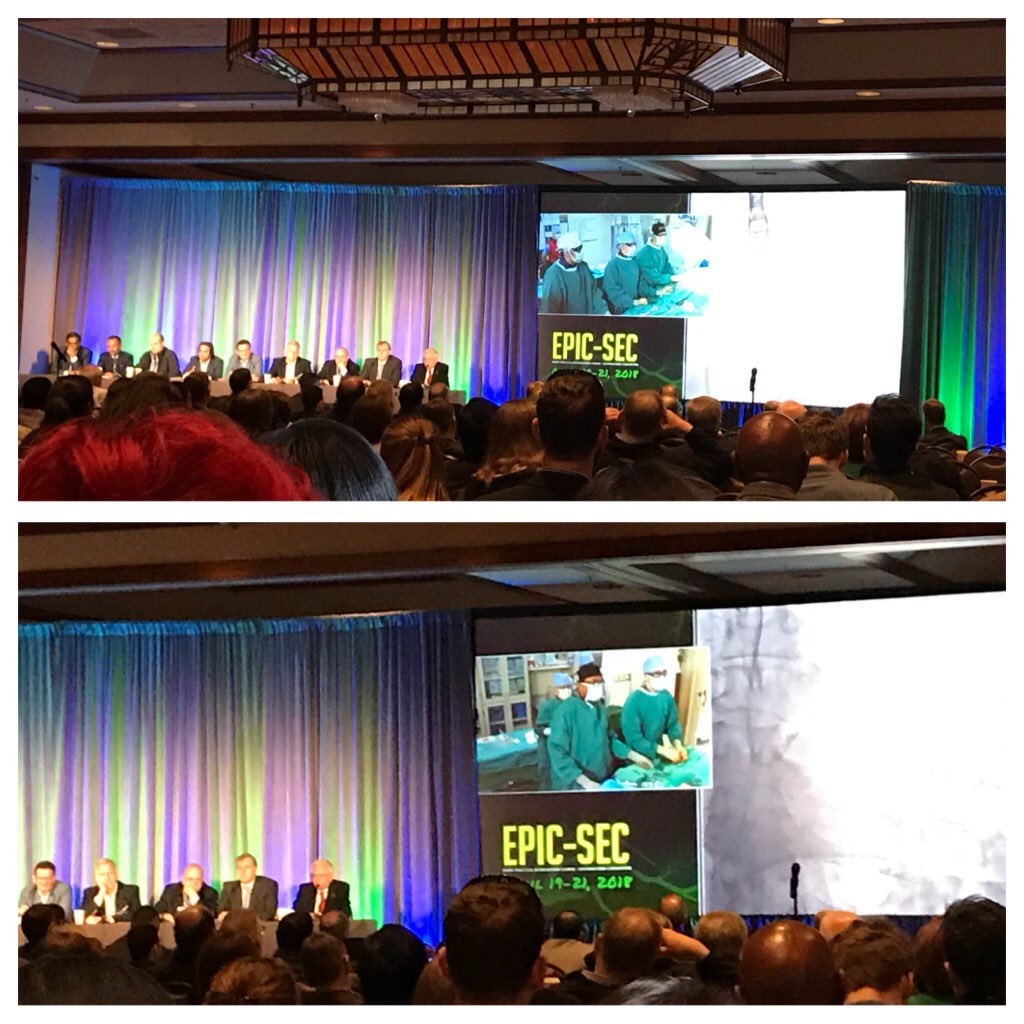 Rahul2282Sharma's tweet image. Great live case presentations this morning at #EPIC-SEC 2018 of #CHIP w/ orbital atherectomy, and a case of #Transcaval #TAVR @emoryheart @EpicSec @habib_samady @JasonFoerst @AndresPinedaMD @PY_SHD @chadialraies @sameergafoor
