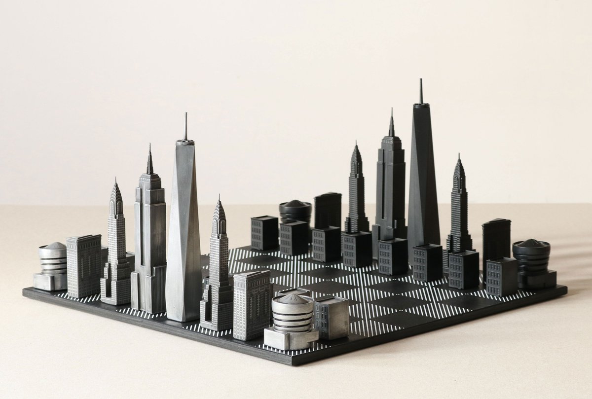 Skyline Chess On Twitter The Metallic New York City Chess Set