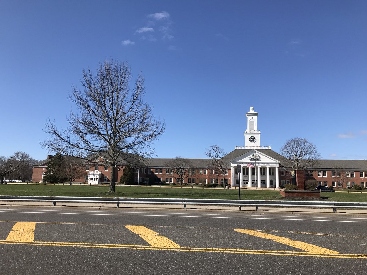 All looks quiet outside Ward Melville High School in East Setauket NY