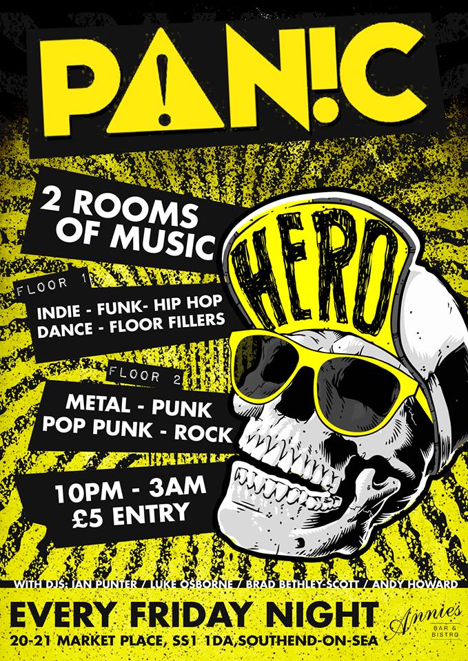 Panic Friday Club at Annies Bistro #Southend 
#indie #metal #goth #britpop #poppunk #rock