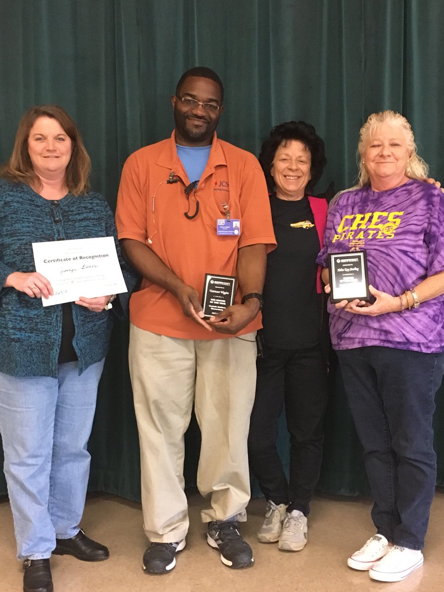 Congratulations to CHES bus driver!!!  CHES driver  of the year: Kay Starling, Sub driver of the year, Von Wiggins, and 5 year Safe Driver Award, Jennifer Barrow!