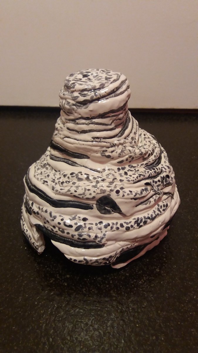 Aurora_Phoenix_'s tweet photo. @turdvolcano 

I'm afraid the pottery did not go as planned...we didn't have a colour chart and the glaze I guessed was brown turned out to be black. Nevertheless here is the snow-covered... (can you guess what it is?) https://t.co/b6hMq8mlue