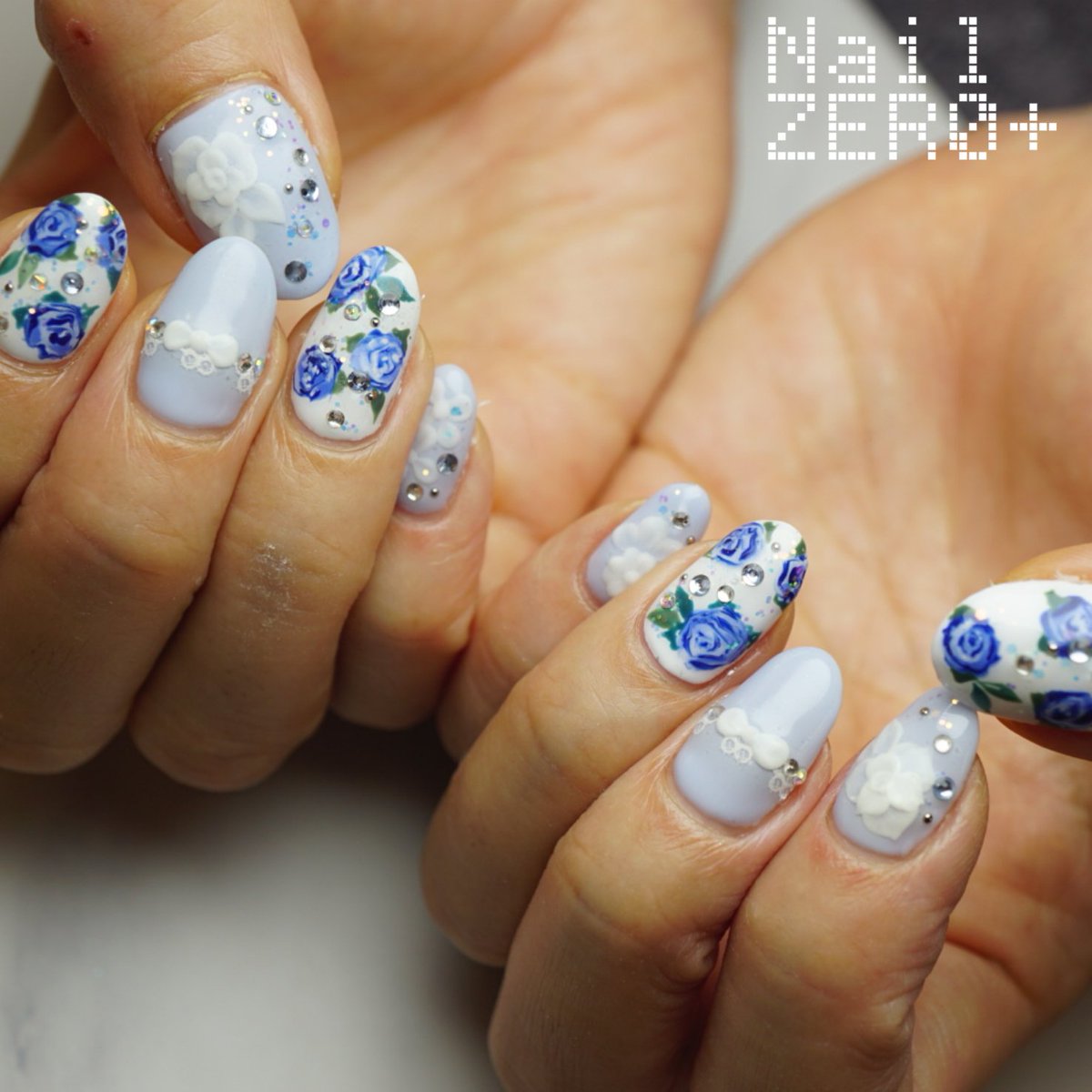 ネイルゼロプラス Nail Zero Sur Twitter サムシングブルー ブライダルな指先に Nailzeroplus ネイルゼロプラス Nail ネイル ブライダルネイル ブルーネイル ローズネイル 3dネイル 薔薇 Nails ネイルアート