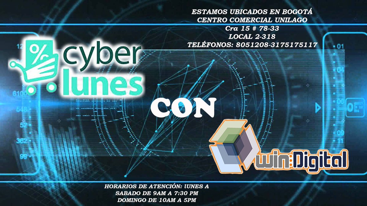 VEN A VISITARNOS ESTE LUNES 23 DE ABRIL PARA QUE APROVECHES LOS ESPECTACULARES DESCUENTOS DE CYBER LUNES CON WINDIGITAL