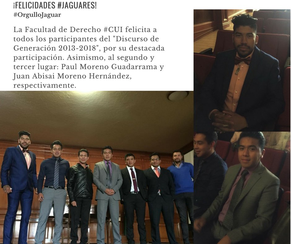 DerechoCUI's tweet photo. **AVISO IMPORTANTE**

#Jaguares aquí les dejamos los resultados del concurso "DISCURSO DE GENERACIÓN 2013-2018"

¡MUCHAS FELICIDADES AL GANADOR! 

Geovany Arellano Barrón, pasar a Coordinación para las indicaciones generales respecto la discurso de la ceremonia. 

¡Excelente fin! https://t.co/YKvhULeaBk