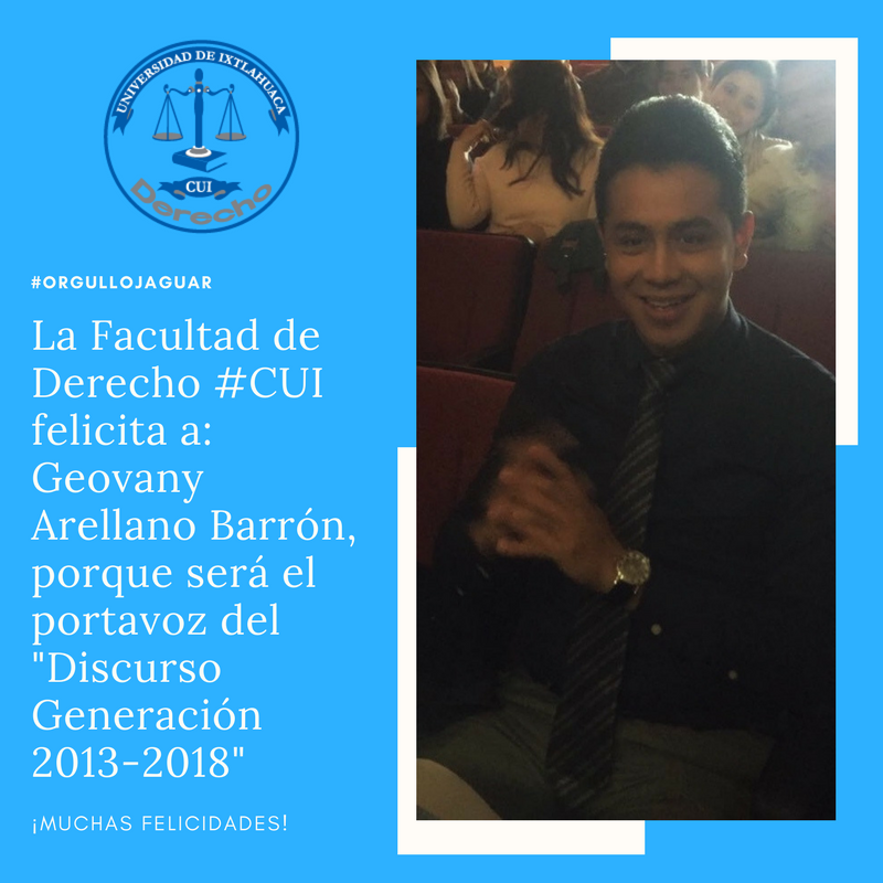 DerechoCUI's tweet photo. **AVISO IMPORTANTE**

#Jaguares aquí les dejamos los resultados del concurso "DISCURSO DE GENERACIÓN 2013-2018"

¡MUCHAS FELICIDADES AL GANADOR! 

Geovany Arellano Barrón, pasar a Coordinación para las indicaciones generales respecto la discurso de la ceremonia. 

¡Excelente fin! https://t.co/YKvhULeaBk