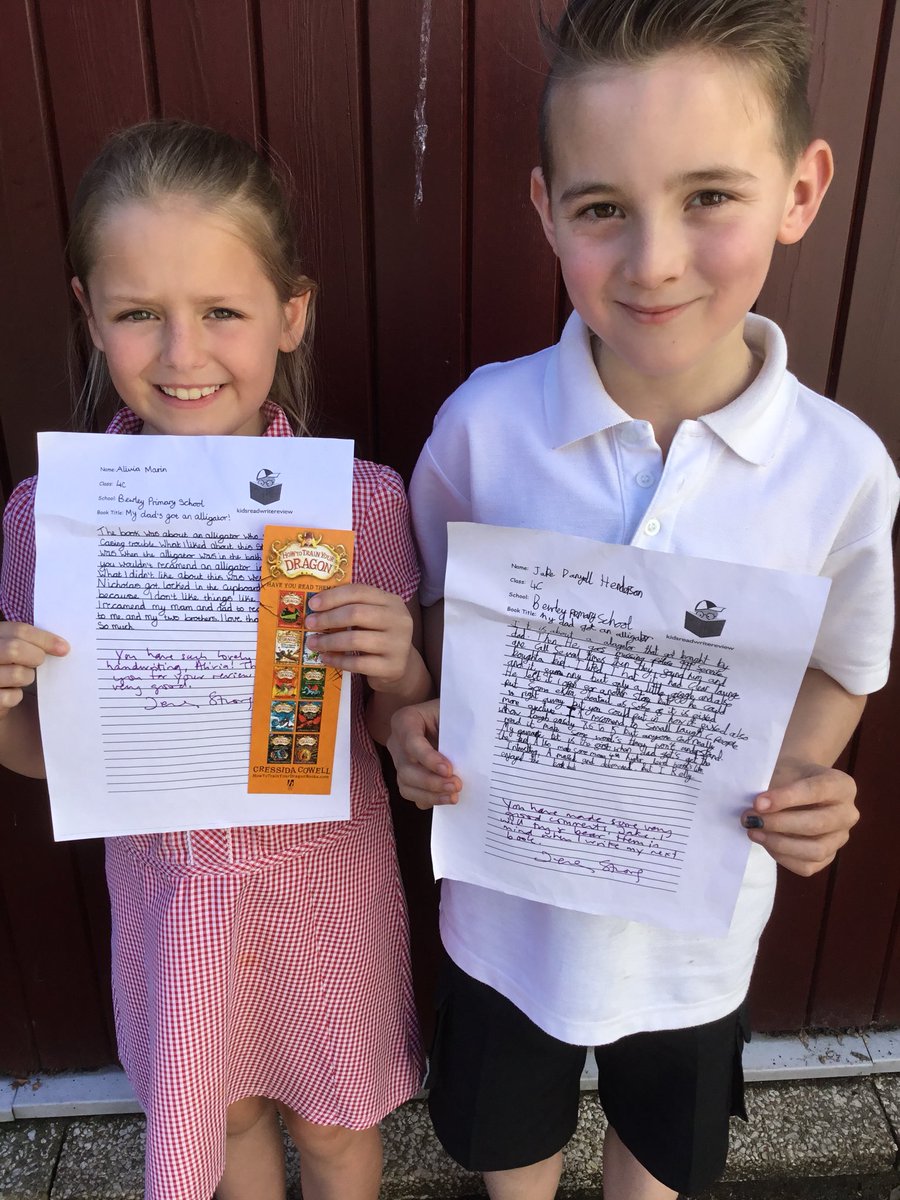 Bewleyprim's tweet photo. Y4 read My Dad’s Got An Alligator by Jeremy Strong.
Well done to Ben , Elini &amp; Katie Read Write Review Winners. Also Alivia and Jake who’s book reviews  were commended by @JstrongJeremy and @StephRoundsmith for encouraging our young readers. https://t.co/GePHCYdNnC