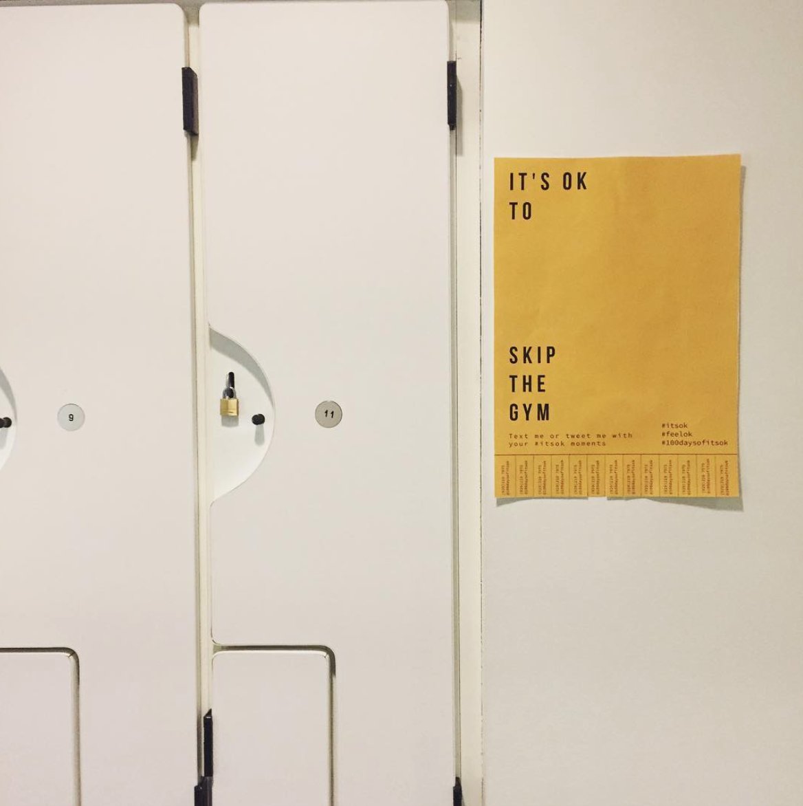 100daysofitsok's tweet photo. 9. IT'S OK to skip the gym.
#100daysofitsok #100dayproject #itsok #itsokay #feelok #feelokay #nyc https://t.co/9MOItQdwGx