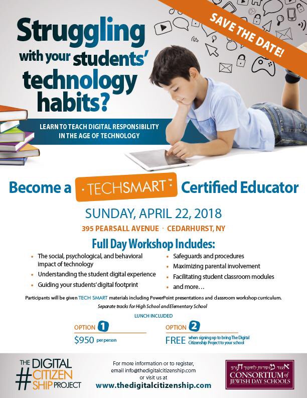Looking forward to our #DigitalCitizenship training this Sunday! <a href="/DrEliShapiro/">Eli Shapiro</a> <a href="/TemimaF/">temima feldman</a>