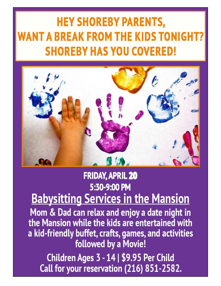 Want a Date Night tonight?  Let Shoreby watch the kids!