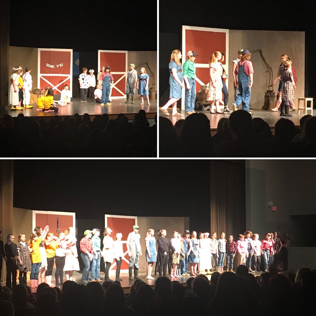 clairelarson2's tweet photo. Big S/O to the talented cast and directors of Charlotte’s Web. Best MS production I’ve seen at KW. #well-casted #well-rehearsed #awesomecostumes #neatset #charmoverload @LauraMcAnally @Hometownguy33 #WhatmakesKWgreat https://t.co/Q8kB6CApjh