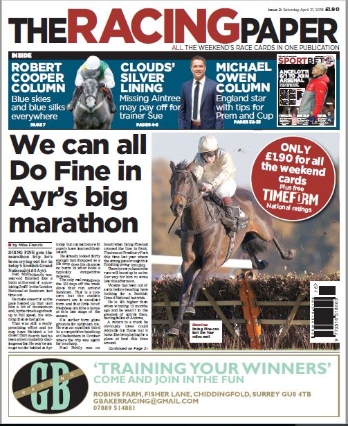 RacingPlusPaper's tweet photo. Just hot off the press issue 2 front cover

I have my £1.90 ready for the morning have you
have a great punting weekend
all the best https://t.co/iKkLpdWEer