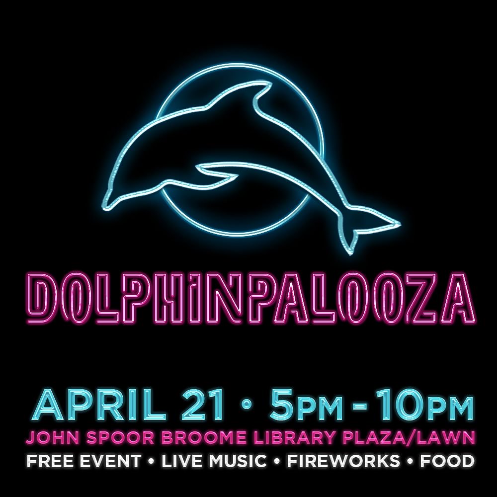 ci_asi's tweet photo. DOLPHINPALOOZA!😍🎊 April 21st from 5:00 - 10:00 pm in the John Spoor Broome Library Plaza!🎉 Free event! #CiSPB #Dolphinpalooza2018 #Dolphinpalooza #free #Fireworks #CSUCI #CollegeEvents #GlowTheme https://t.co/2XoxLH7vPB