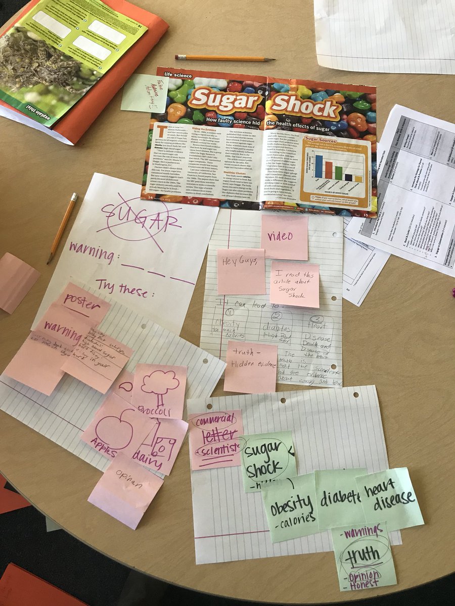 DrCourtBishop's tweet photo. Readers “Meet the PURPOSE for Responding” phase 3-GR. Synthesizing their learning through multimedia. Some made posters to warn consumers, others taped commercials using the “Hey, Mom!” writing strategy to “Sneaky Scientists!” #trueagency #wildcatproud @SundayCummins https://t.co/qyI9wsI5Zv