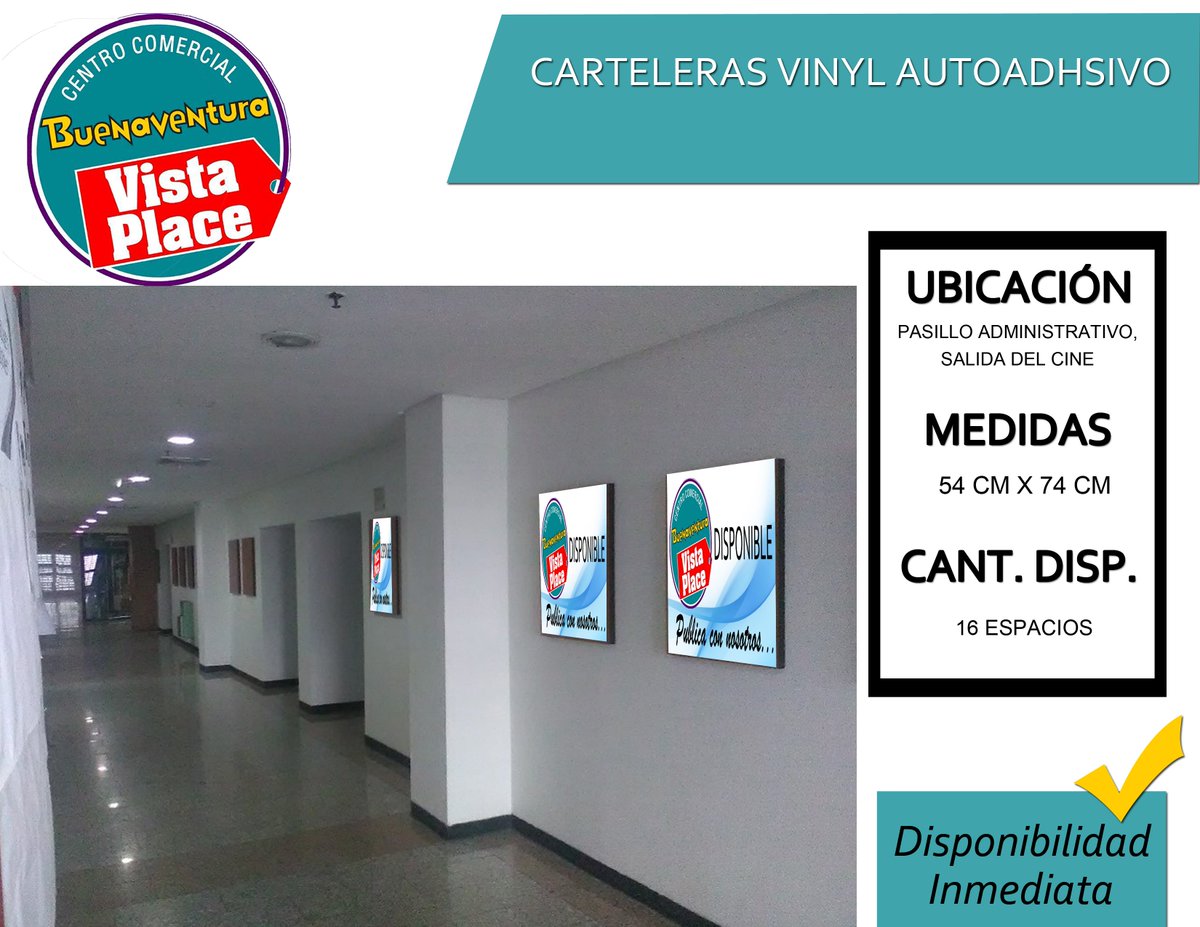 CCBVISTAPLACE's tweet photo. En el Centro Comercial Buenaventura Vista Place te ofrecemos los mejores espacios para satisfacer tus necesidades
Puedes comunicarte con nosotros vía email: publicidadccbvistaplace@gmail.com
No esperes más...
PUBLICA CON NOSOTROS https://t.co/FEuHeyAx3w
