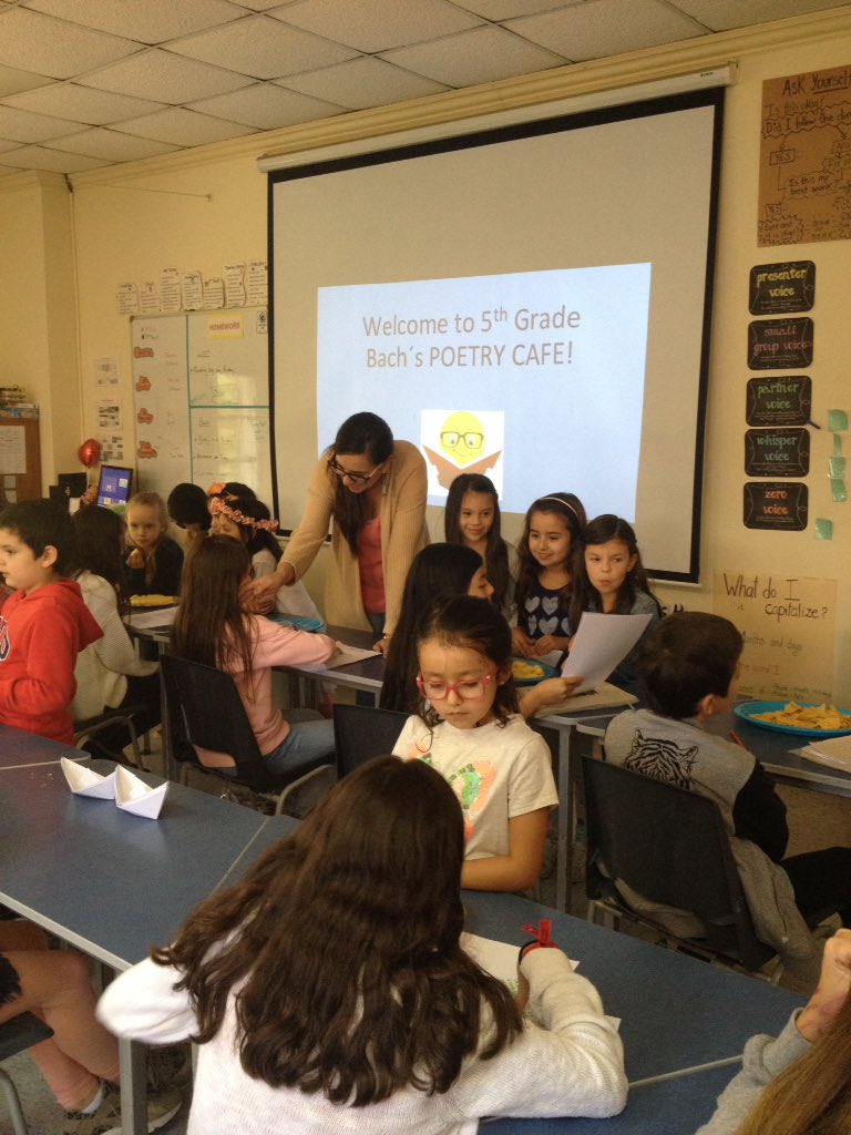 mcornejo26's tweet photo. Poetry Cafe in 5th grade Bach! Sharing our poems with 1st graders. #menorlearns https://t.co/pfMLTuLyia