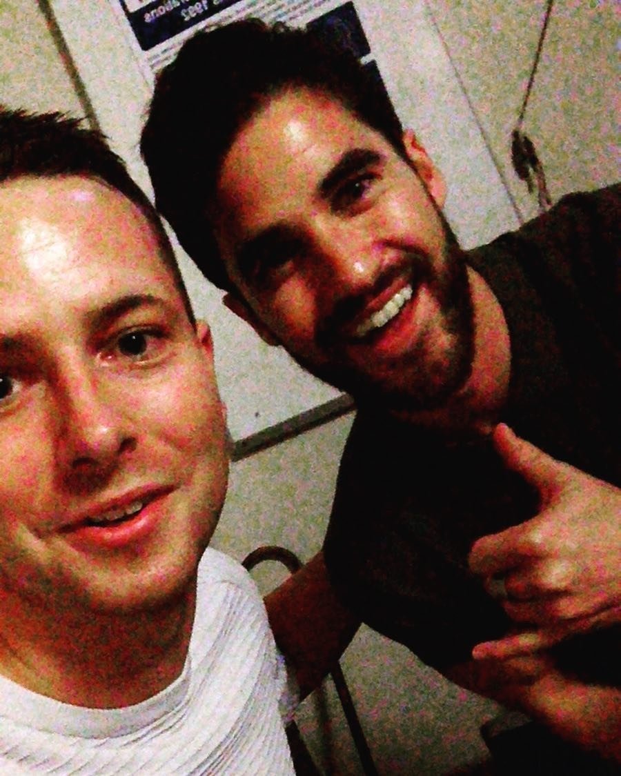 DCriss_News's tweet photo. PHOTO | "Yeah toilet journey led me to @darrencriss dressing room. Nuts but cheers for being so cool #darrencriss #roughlooking #bestday #london" https://t.co/dhJOTUh5NS https://t.co/agIQEMZnWb