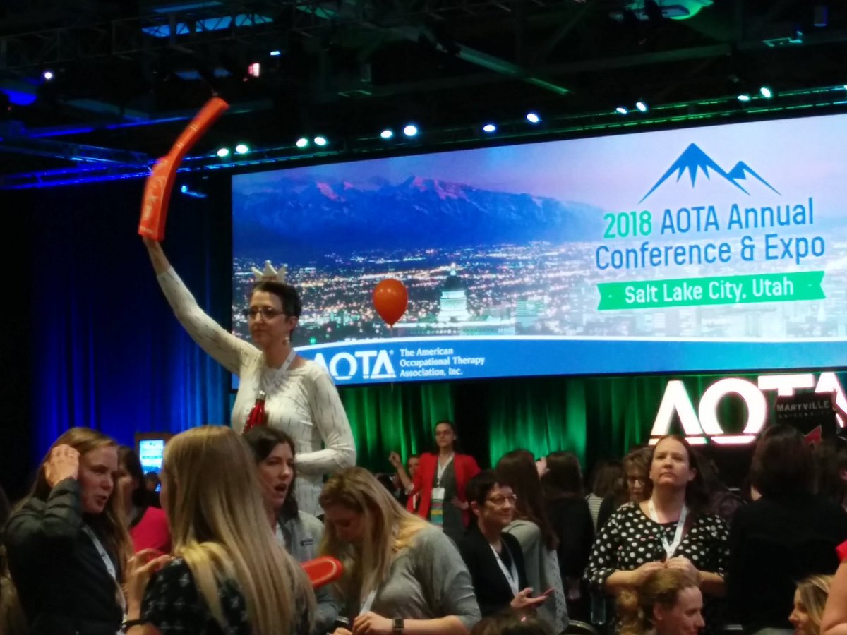 JulieLapointe11's tweet photo. #AOTA18 started with a grand and lively opening ceremony! Thank you for the energy and choice of key note https://t.co/kOxdkAzDk1