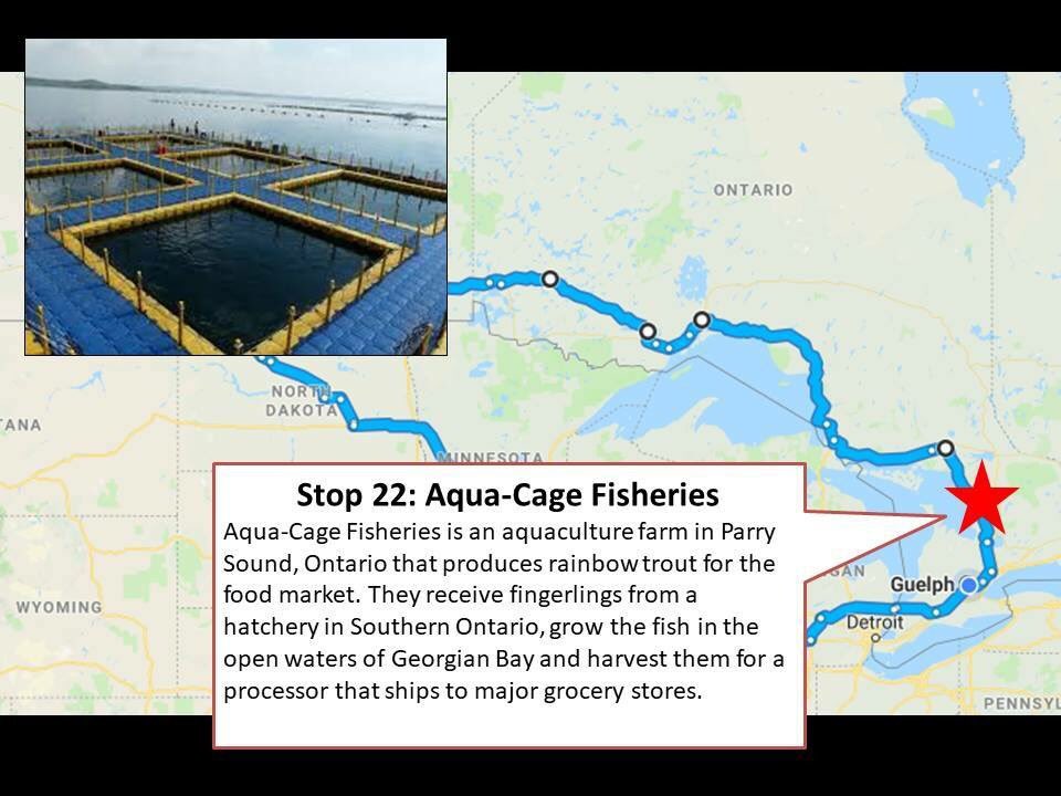 saskagtour's tweet photo. Last but definitely not least! Our 22nd and final stop on Sask Ag Tour is Aqua-Cage Fisheries in Parry Sound, Ontario #aggiesgowest 🐟 https://t.co/XE4Bupxl42