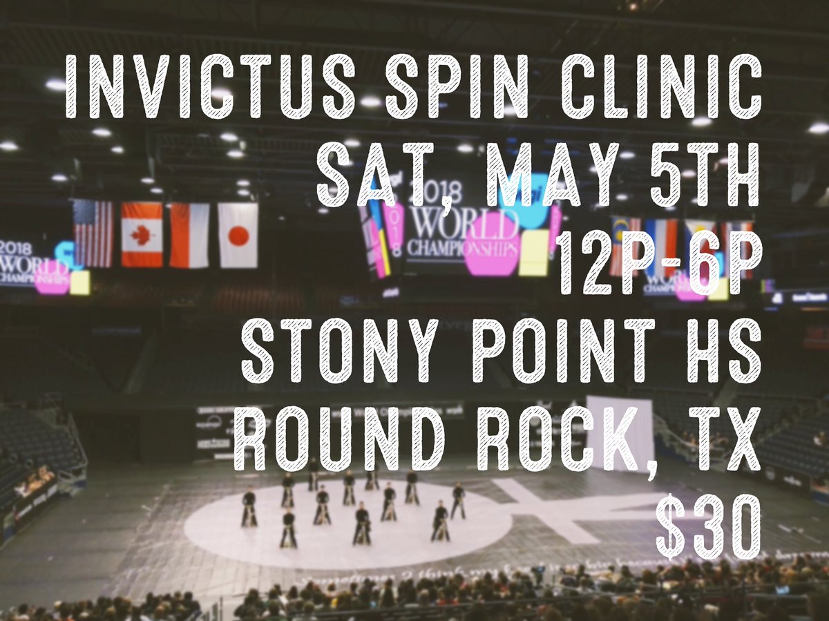 invictusguard's tweet photo. Join us on Saturday, May 5th at our Spin Clinic!
The event will take place at Stony Point HS in Round Rock, TX from noon until 6pm. The cost is only $30 for six hours of time training with the cast and staff of @invictusguard!
See you there! https://t.co/Hn35BhsmXh