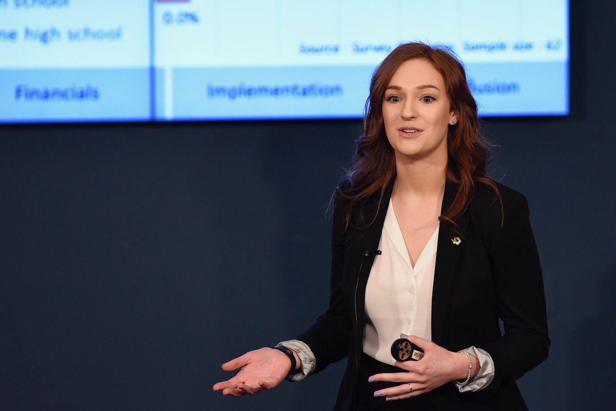 RJI's tweet photo. .@MUJschool grad student Emily Rackers presents during the Entrepreneurship+Media of the Future Symposium. She and her @MizzouBusiness teammates developed a plan to bring @CoMissourian out of a budgetary shortfall. Watch live: https://t.co/893i1THg4b #CDIG https://t.co/ADkdSVV2D6