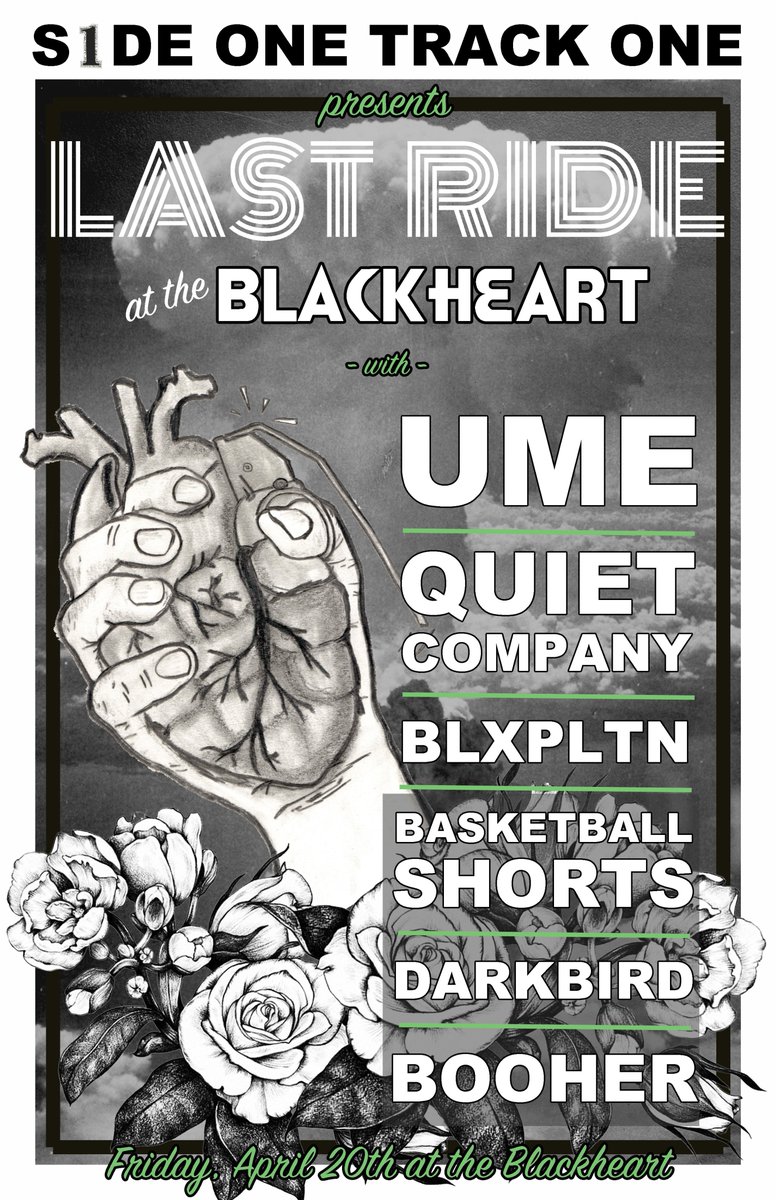 Side One Track One Presents: Last Ride at the <a href="/BlackheartBar/">The Blackheart</a> is tonight! FREE! Come out or don't talk to me or my bands ever again. facebook.com/events/1312798…