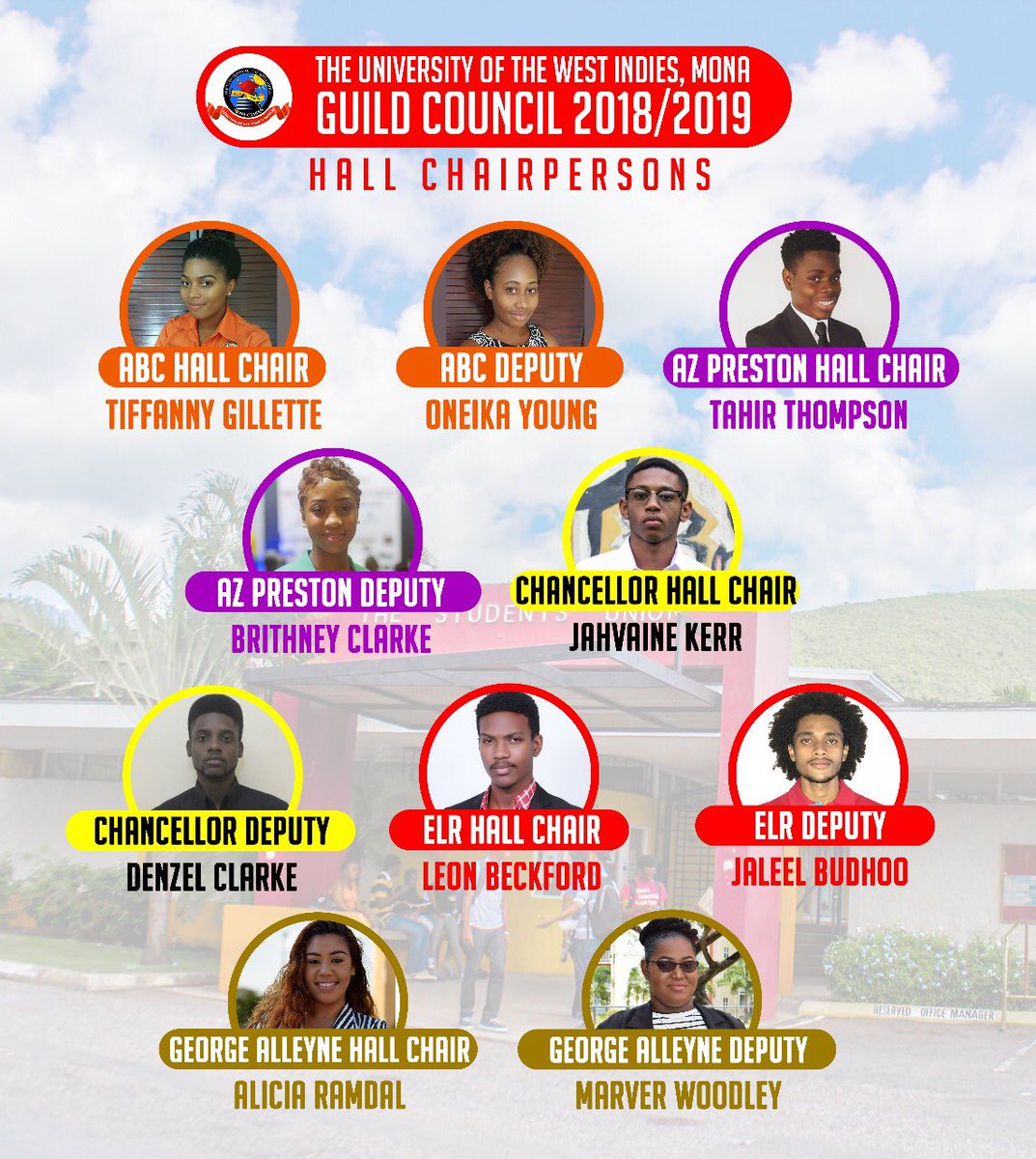 UWIMonaGuild's tweet photo. As the tenure of the 2017/2018 council comes to an end, The University of the West Indies welcomes the 2018/19 Guild Council. 
Slide 👈🏽 to see the representatives. 
#iRepMyGuild #GuildCouncil https://t.co/euwkN3AMeX