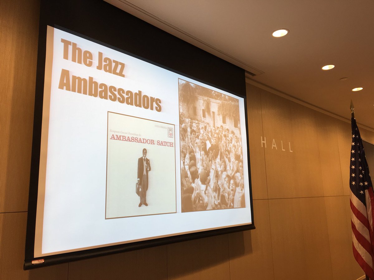 In honor of Jazz Appreciation Month, the @DiplomacyCenter is hosting a discussion on the famous “Jazz Ambassadors,” including Louis Armstrong, and their cultural diplomacy impact. #DiscoverDiplomacy bit.ly/ECAjazz