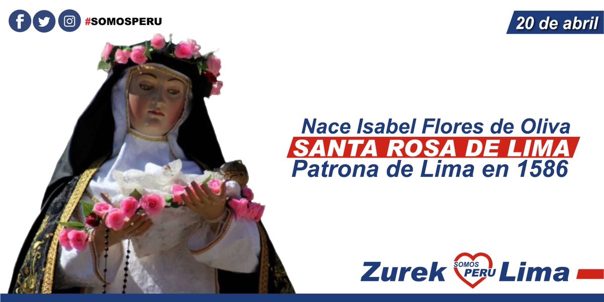 psomosperu's tweet photo. Isabel Flores de Oliva, nació #UnDíaComoHoy en 1586, hija del español Gaspar Flores y la huanuqueña María de Oliva y Herrera. Ha sido proclamada patrona de #Lima, del #Perú (en 1669), del Nuevo Mundo y las Filipinas (en 1670) https://t.co/6AkDWtbNji
